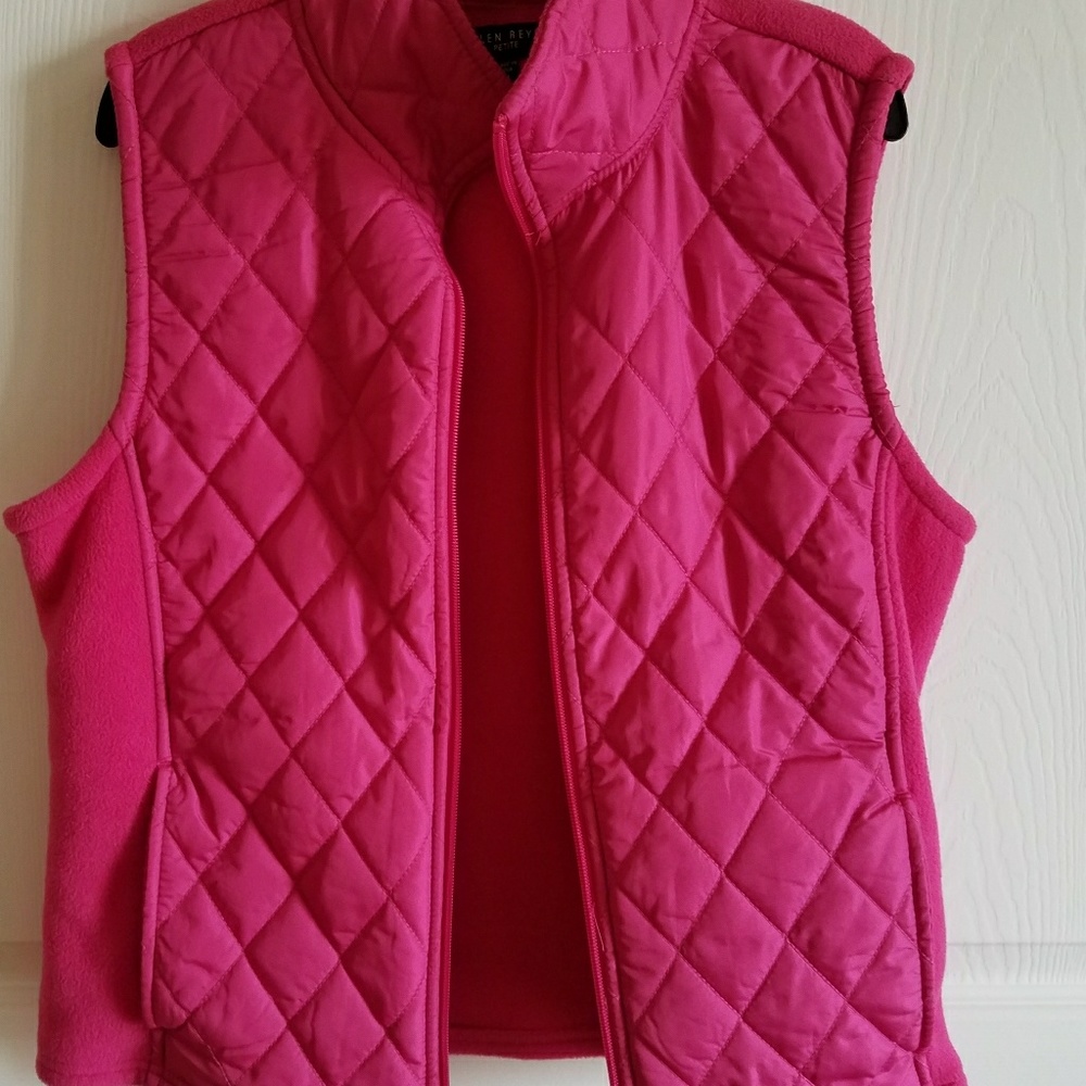 Ellen Reyes Pink Magenta zipper up Vest Size M